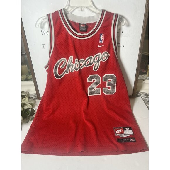 Red NBA Chicago Bulls NIKE #23 JORDAN 1984 Flight 8403 Jersey Medium +2 Read - Picture 1 of 10